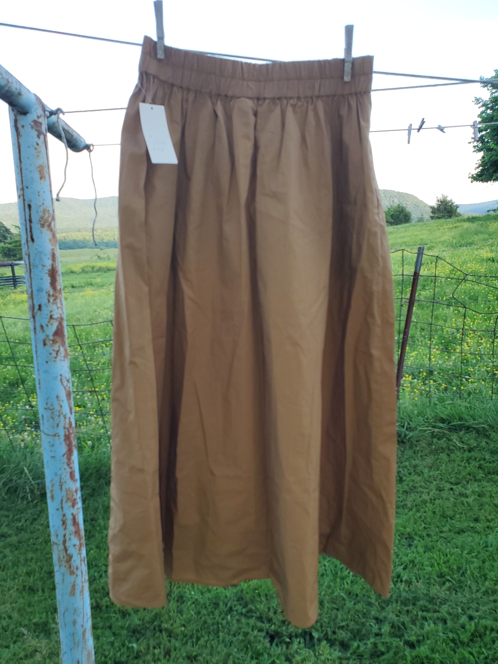 a new day Tan Elastic-Waist Maxi Skirt
